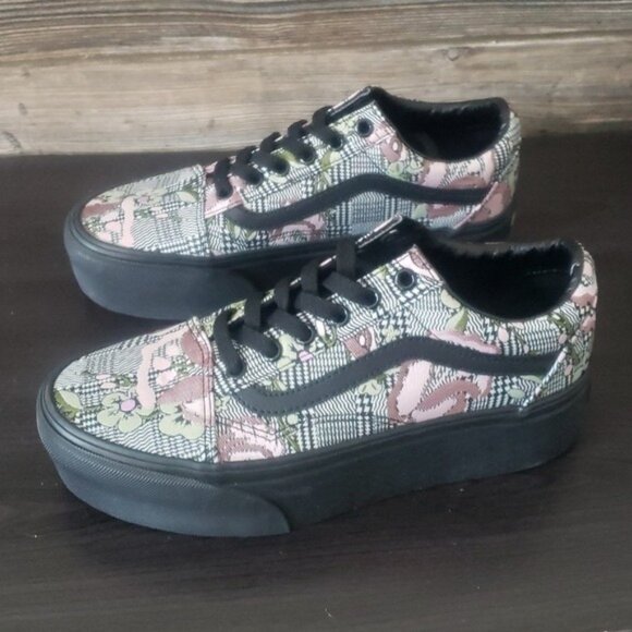 New Vans Old Skool Womens Floral Platform Shoes Size 6.5 Whimsigoth Fairy Grunge - Picture 8 of 11